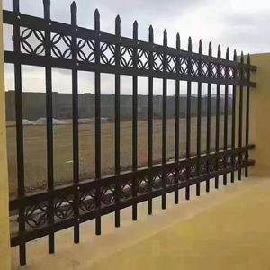New Outdoor Security Fence with Metal Iron Aluminium Panel Tubular <strong>Garrison</strong> for Home Garden Plastic Frame Steel Driveway Gates - Product Image 1