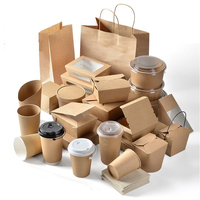 Bol Personnalisable en Papier Kraft, Bol à Salade Jetable pour Emballage Alimentaire, avec Couvercles