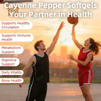 Complément alimentaire au piment de Cayenne OLLI Private Label, gélules molles, compléments alimentaires biologiques, 240 gélules molles au piment de Cayenne