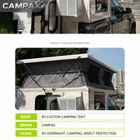 Tente de camping 4 saisons Pop Camper 450D Oxford, installation manuelle, protection UV50+, plancher en nid d'abeille en aluminium, garantie 5 ans, Dachzelt