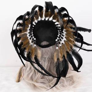 Tocado Indio con Más de 100 Plumas y Adornos de Pedrería para Cosplay, Representaciones Escénicas, Disfraces y Accesorios de Drama - Product Image 5