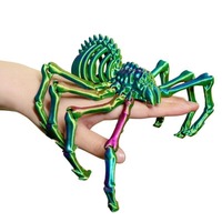 Decoración de Araña de Halloween Impresa en 3D con Patas Retráctiles, Figura de Araña con Articulaciones Móviles que Brillan en la Oscuridad, Adorno de Escritorio