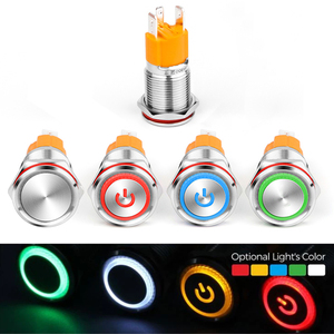 Lanboo 16 Mét cao-hiện tại <span class=keywords><strong>push</strong></span> button chuyển 10A 9-24V 220V Vỏ được làm bằng đồng mạ chrome và thép không gỉ - Product Image 2