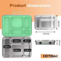 Boîte à lunch en acier inoxydable de qualité alimentaire, hermétique, à 5 compartiments, compatible lave-vaisselle, pour les tout-petits, les voyages de week-end, fabriquée par le fabricant OEM