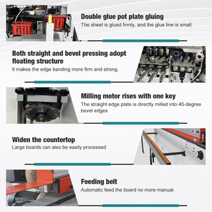 Machine de scellage de chants biseautés à 45 degrés de précision industrielle avec arrondissement des coins et raclage pour <span class=keywords><strong>panneaux</strong></span> de contreplaqué de mobilier de bureau - Product Image 5