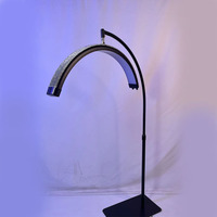 Lampe circulaire LED demi-lune couleur or pour cils, éclairage de studio, lampadaires pour extension de cils beauté