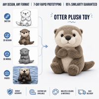 Peluche de Nutria Marina, Mascota de Peluche Personalizada con Logotipo, Directo de Fábrica, Diseño Personalizado, Juguete de Peluche Suave, Regalo Promocional