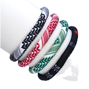 ขายส่งของขวัญสไตล์ชาติพันธุ์ทันสมัย ผ้าพันคอเชมากห์แบบอาหรับทำมือสำหรับผู้ชาย ผ้ากูตราแบบถัก ผ้าเคฟฟียะห์แบบปาเลสไตน์ กำไลข้อมือ - Product Image 1