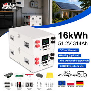 Système solaire hors réseau AWT 16 kWh 48 V, batterie au lithium Lifepo4 modulaire 51,2 V 314 Ah 16 kW pour stockage d'énergie de secours domestique - Product Image 1