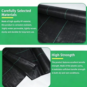 Toile de paillage agricole biodégradable en polypropylène, barrière anti-<span class=keywords><strong>mauvaises</strong></span> <span class=keywords><strong>herbes</strong></span>, tissu paysager non tissé noir pour empêcher la croissance de l'herbe - Product Image 6