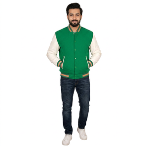 Chaquetas Universitarias Personalizadas de Invierno para Colegio, 100% Algodón, Bordado Frontal, Ropa Deportiva Juvenil Transpirable - Product Image 1