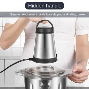 300w Stainless Steel 2l Capacity Electric Chopper Meat Cutter Grinder Mincer Food Processor Slicer