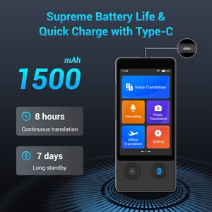 Wooask W12 Real Time Voice Translator Voice bidirezionale Instant Speech traduci il linguaggio 144 98% precisione <span class=keywords><strong>per</strong></span> viaggi d'affari - Product Image 3