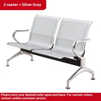 Chaise tandem au design moderne, banc d'aéroport en acier inoxydable, chaise de perfusion pour deux personnes, chaise de repos publique à siège conjoint