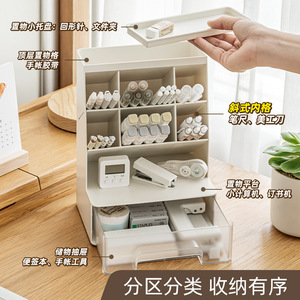Slanted Plastic Pen Holder Square Large Capacity Desktop Storage Box Multifunctional Stationery Organizer - Product Image 2