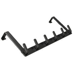 Over The Door <b>Hook</b> Rack Heavy Duty <b>Wall</b> Mounted Minimalist Design For Bedroom Dorm Storage With 5 <b>Hooks</b> Black - Product Image 5