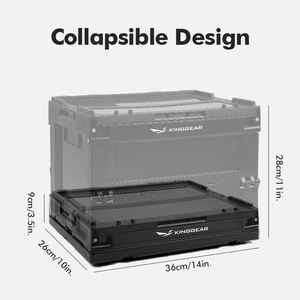 Hộp Đựng Đồ Ngoài Trời KingGear Cho Xe Hơi/Bếp, Hộp Nhựa Mini 1.0, Hộp Đựng Hàng Hóa Đa Năng, Nắp Gỗ, Hộp Gấp Cắm Trại - Product Image 2