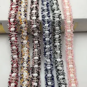 Macrame trançado com glitter de 20mm, clipe de corte de cabelo de crochê, fantasia, artesanato de costura