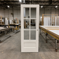 Portes intérieures à battant simple, cadre étroit, apprêt blanc, verre à grille fine anti-rayures, cœur plein, adaptées aux animaux domestiques