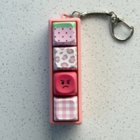 4-Key Mechanical Keyboard Switch Plastic Fidget Toy Keychain Kawaii Cute Desk Stress Reliever Clicker Keyring Lightweight