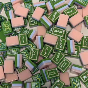 Tuiles de <span class=keywords><strong>poker</strong></span> gravées en acrylique bicolores à trois couches, de luxe, best-seller, pour jeu de Mahjong, multi-joueurs, éducatives, pour casino et jeux d'argent - Product Image 4