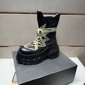 Bottes courtes à semelle épaisse sur mesure de haute qualité. Les bottes à lacets folles de maman. Chaussures pour hommes à semelle épaisse augmentant la taille. - Product Image 3