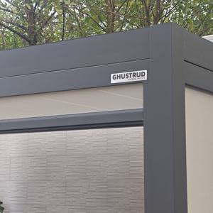Pergola GHUSTRUD, idées modernes de luxe pour l'extérieur, jardin, pergola en aluminium avec toit couvert imperméable et télécommande - Product Image 3