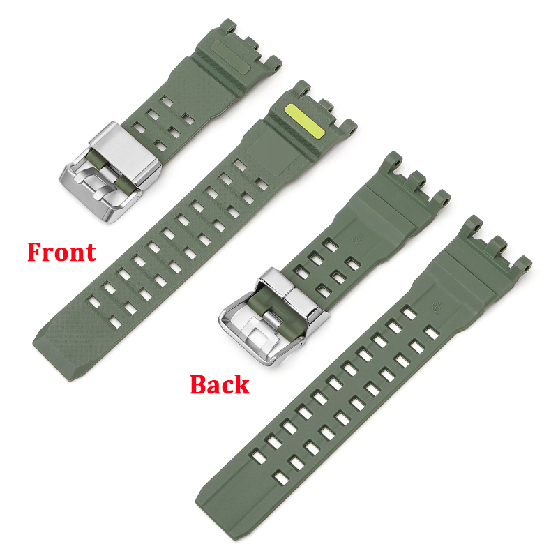 สีเขียวทหาร + หัวเข็มขัดเงิน