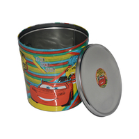 Seau à pop-corn imprimé personnalisé en étain Boîtes de pop-corn de haute qualité en gros Boîte à pop-corn décorative promotionnelle avec couvercle