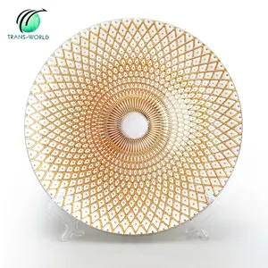 Sectional Rack Round 12.5" Rice Wall Socket Cover Top Seller Orange Decorative Diamond Chaf Dish Glass Plate