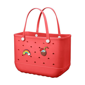 Custom Logo Wholesale New Design Plain <strong>Croc</strong> Bag Waterproof Handbag Tote EVA Beach Bag Large Two <strong>Straps</strong> - Product Image 3