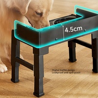 Mignons et intelligents : Gamelles surélevées en acier inoxydable pour chiens, réglables sur 6 hauteurs, support double pliable et antidérapant pour gamelles à alimentation lente