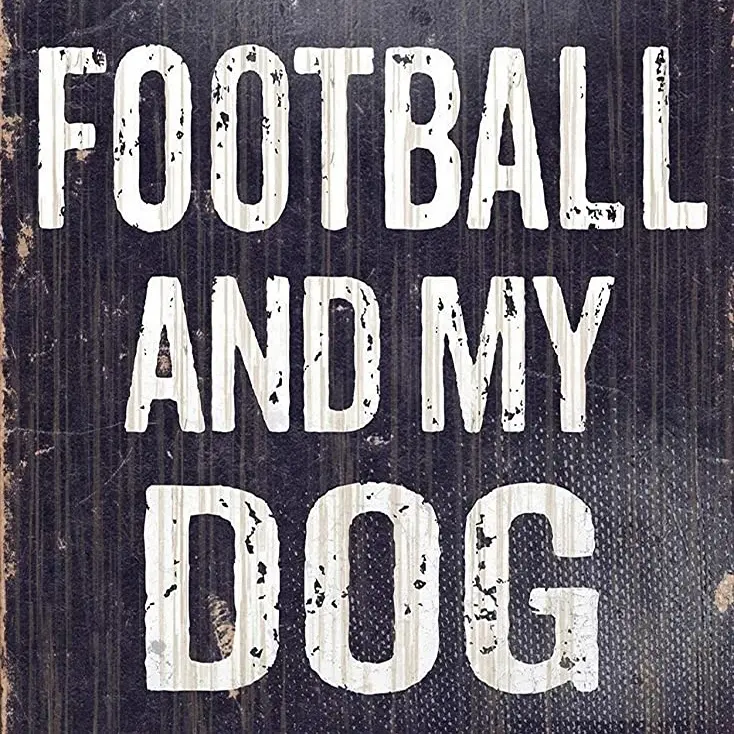 Texas AM Aggies Wood Sign - Football and Dog 6"x12"