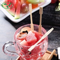 Mini pics en bambou jetables de haute qualité, fourchette à fruits pour Cocktail