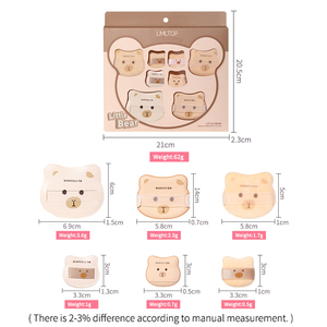 Set di spugnette per il trucco LMLTOP Little Bear 8 in 1, spugnette morbide in floccato, utilizzabili sia a secco che a umido, di diverse dimensioni, per fondotinta e cipria. - Product Image 2