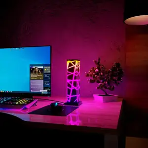 KTW 스마트 침실 거실 장식 게임 테이블 램프 RGB 아크릴 Led 테이블 램프 컴퓨터 책상 분위기 야간 조명