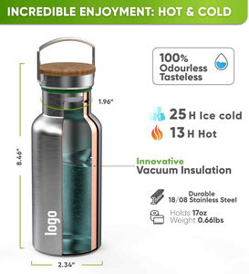 Botella de agua aislada de acero inoxidable de 500ml gourde d'eau enfant calabaza termo gourdes isotermas bouteille d'eau botella de agua - Product Image 2