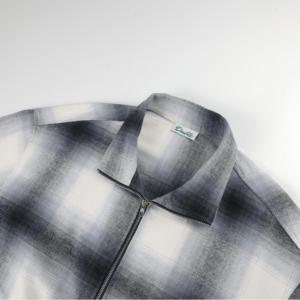 Camicie da <span class=keywords><strong>uomo</strong></span> di alta qualità, vestibilità ampia, <span class=keywords><strong>con</strong></span> zip, in misto cotone a quadri - Product Image 3