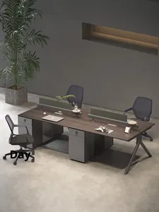 Hiện Đại Bằng Gỗ Nhân Viên Văn Phòng Bàn Và Ghế Đặt Cao cấp Đôi Chỗ Ngồi Phân Vùng Máy Trạm Cho 4 6 Hoặc 8 Nhân Viên - Product Image 1