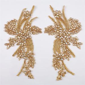 אמרלד ירוק ריינסטון תיקון רוקד תלבושות ריינסטון Applique, נוצץ תחרה Applique - Product Image 5