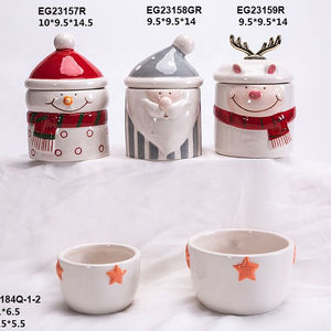 Tarros de cerámica para dulces de Navidad, tarro de almacenamiento creativo de cerámica para galletas familiares - Product Image 1