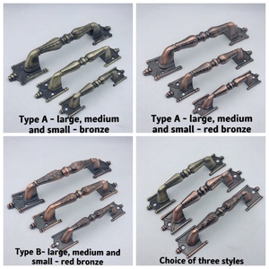 Vít Tự Khai Thác Lắp Ráp Ming Cổ Điển Trung Bình Kẽm Phổ Biến Tay Nắm Mạ Điện Cửa Sắt Gỗ Không Đục Lỗ - Product Image 2