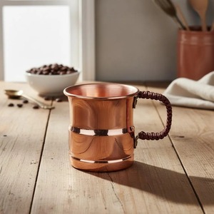 Indian Exporter Copper Mug with Polished Surface Ideal for Rustic Kitchen Home and Restaurant Use Available At Export Price - Product Image 4
