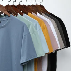 T-shirt en coton à la mode, t-shirt personnalisé à manches courtes, doux et uni pour l'impression, vente en gros