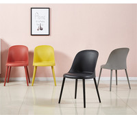 Chaise De salle à manger moderne pas chère, chaise en plastique jaune rembourrée