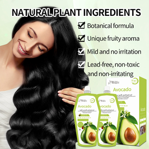 500 ml*2 OEM Huile capillaire noire à l'<span class=keywords><strong>avocat</strong></span>, formule professionnelle non tachante pour le cuir chevelu, coloration brillante pour tous types de cheveux - Product Image 5