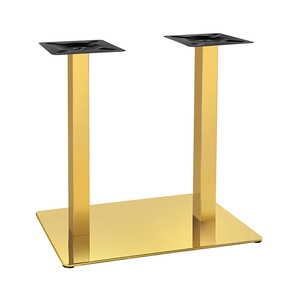 Gold-Plated Metal Double-Column <b>Table</b> Base Modern Durable Restaurant <b>Dining</b> <b>Table</b> Support for Mall & Hotel Use - Product Image 1