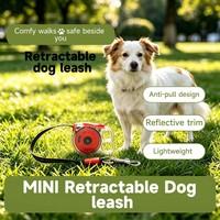 Laisse rétractable transparente pour chien, laisse en nylon réfléchissante de 3 m pour petits chiens et chats
