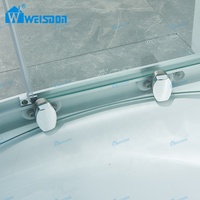 Weisdon Foshan Usine Ronde Croix Grain En Verre Trempé Encadré En Alliage D'aluminium Salle De Douche