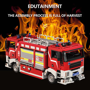 66061 Large-Scale Fire Truck Assembly ABS <b>Plastic</b> Small-Particle Building <b>Blocks</b> Educational Toy Boys Ages 14+ - Product Image 3
